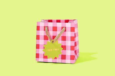 Red + Pink Gingham Gift Bags (3 sizes)