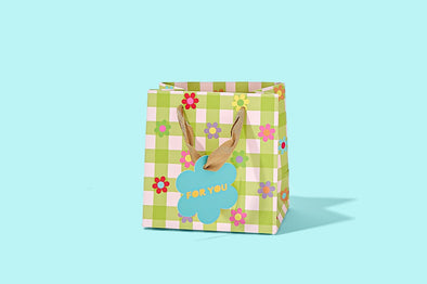 Gingham Flowers Gift Bags (3 sizes)