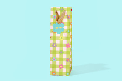 Gingham Flowers Gift Bags (3 sizes)
