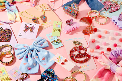 Red + Pink Pom Pom Pouch