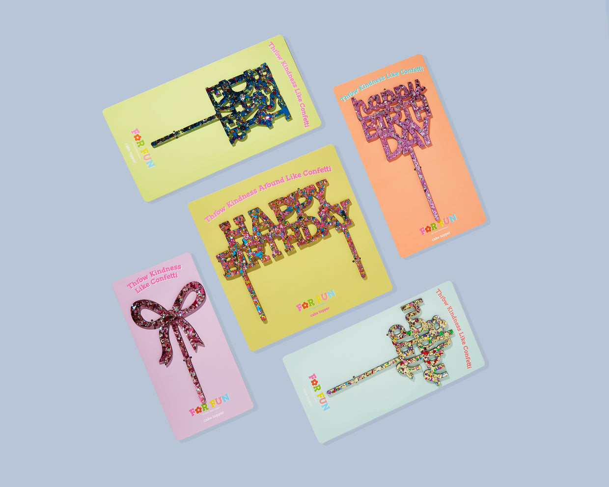 For Fun - Best Day Ever Blue Confetti Cake Topper