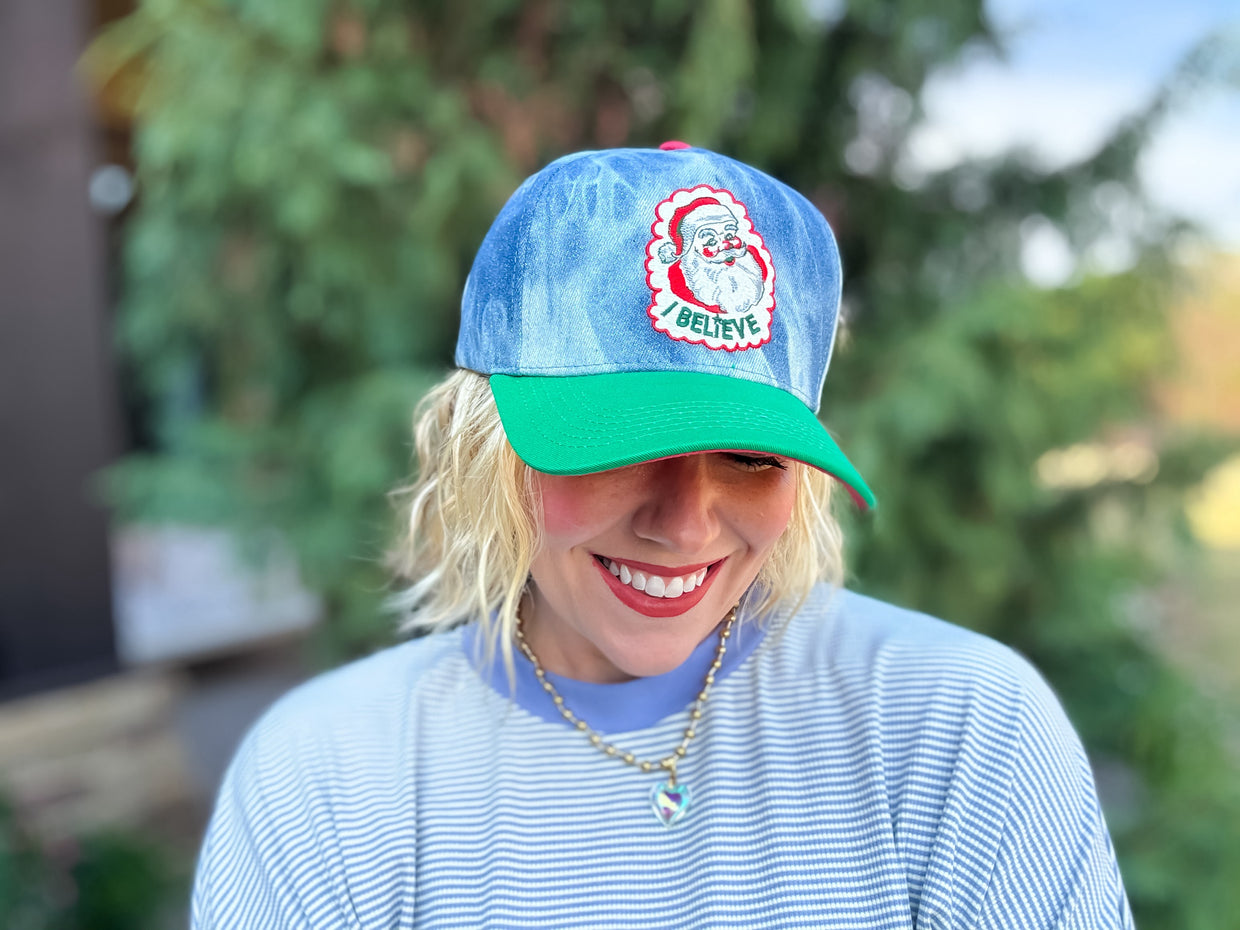 I Believe Vintage Santa Hat