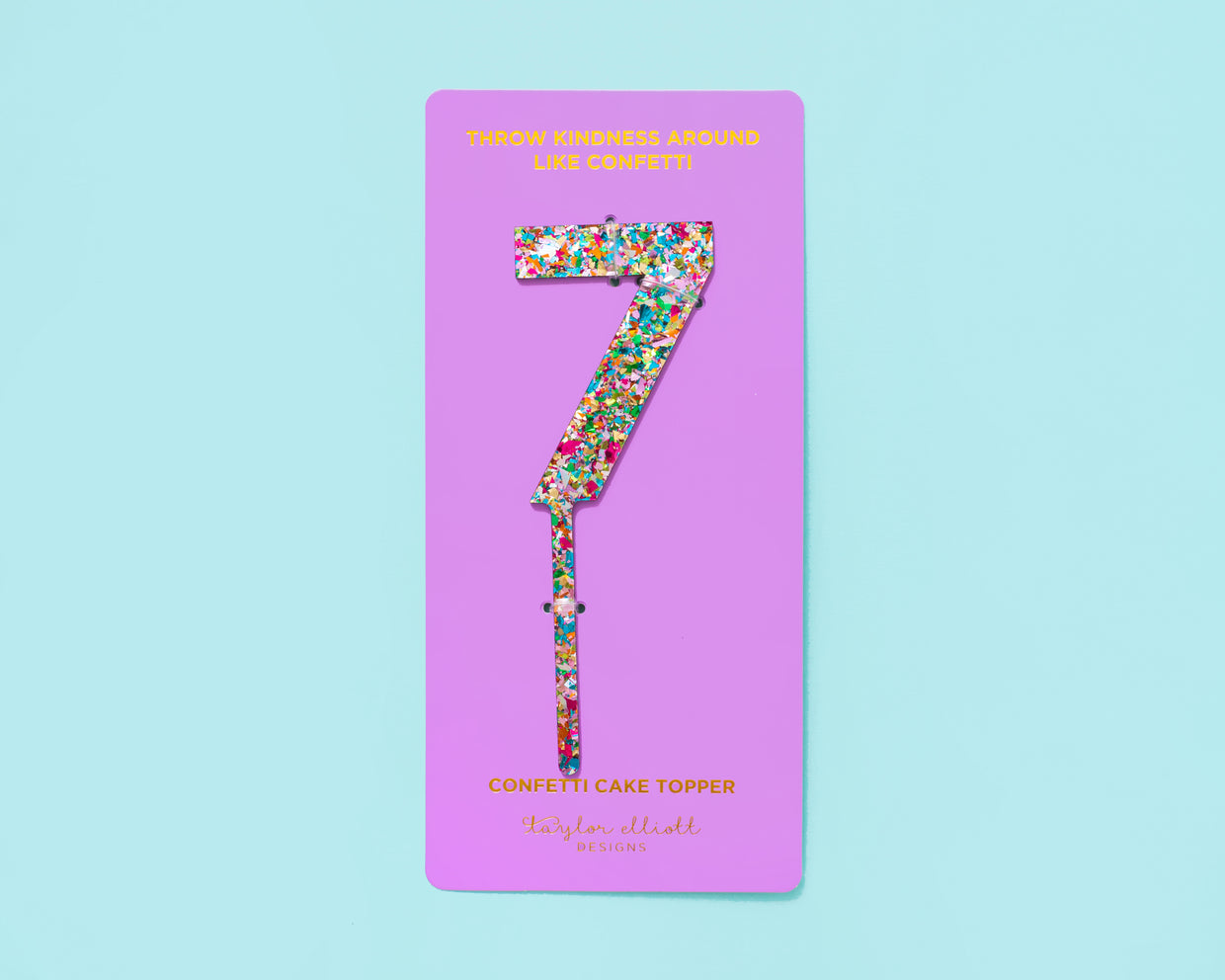 Colorful Confetti Cake Topper Numbers 0-9