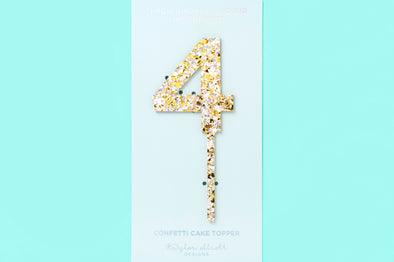 Pearl Confetti Cake Topper Numbers (0-9)