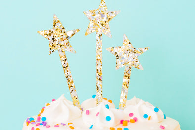 Pearl Confetti Cake Toppers (3)