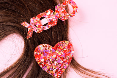 Heart + XOXO Hair Clips